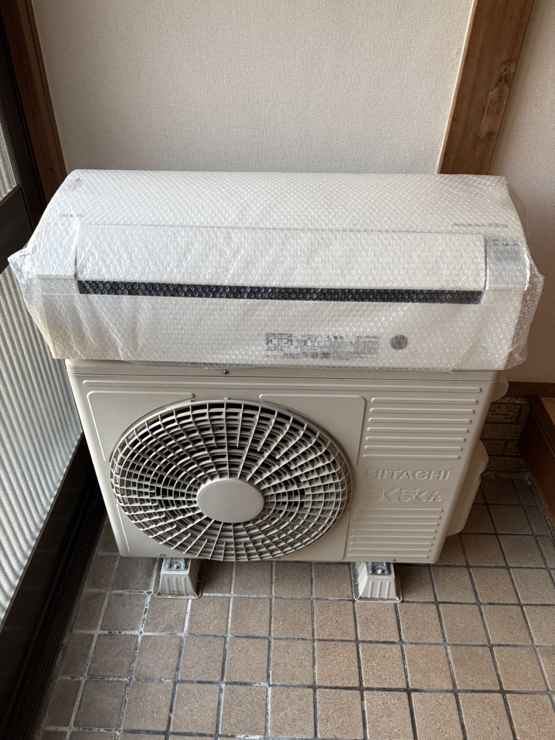 室外機のプチプチ梱包