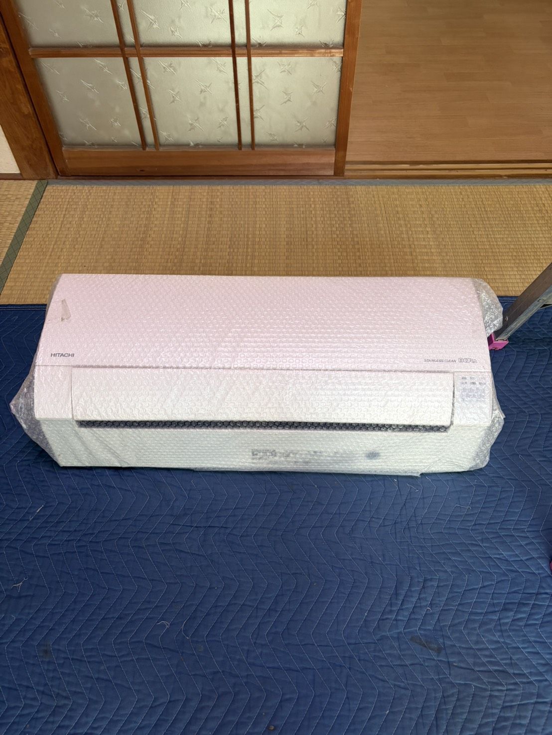 室内機のプチプチ梱包